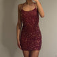 Burgundy shiny sequins fashion homecoming dress short birthday cocktail party dress nv4618