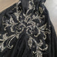 Black stunning vintage fashion exquisite beaded geometric pattern halter long chiffon tulle prom dress evening dress party dress nv3809