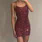 Burgundy shiny sequins fashion homecoming dress short birthday cocktail party dress nv4618