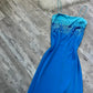 Light blue y2k sequins flowing mini short/long chiffon homecoming dress prom dress evening dress birthday party dress banquet dress nv4565