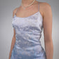 NiceVestidos-Blue exquisite floral long satin fairy dress formal prom dress y2k vintage dress nv5443