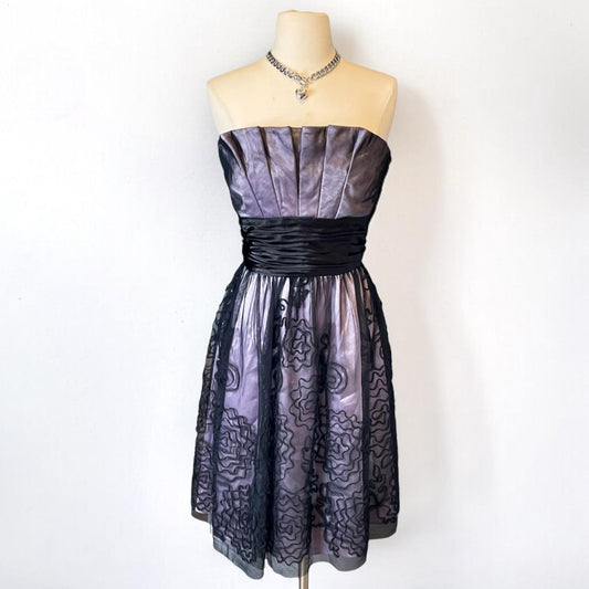 Purple Retro Fairy Exquisite Floral Short Chiffon Homecoming Dress nv5420