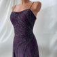 ✨💞Gorgeous and elegant purple gradient hand-beaded retro dress charming princess long chiffon prom dress nv5379