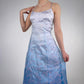 NiceVestidos-Blue exquisite floral long satin fairy dress formal prom dress y2k vintage dress nv5443