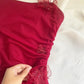 Dark pink elegant floral long chiffon birthday dress prom dress party dress homecoming dress nv4529