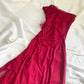 Dark pink elegant floral long chiffon birthday dress prom dress party dress homecoming dress nv4529