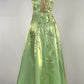 NiceVestidos-Green exquisite beaded long satin fairy gown ball gown y2k vintage dress nv5441