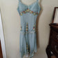 Blue Vintage Floral Short Chiffon Homecoming Dress nv4476