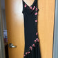 Black Fashion Elegant Exquisite pink Embroidery Beading Spaghetti Straps Long Chiffon Women's Ball Gown Evening Dress Party Dress nv3747