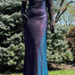 NiceVestidos-Purple blue shiny long satin fairy dress formal prom dress y2k vintage dress nv5444