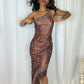 NiceVestidos--Brown Delicate Beaded Short/Mid-Length Homecoming Dress NV5690