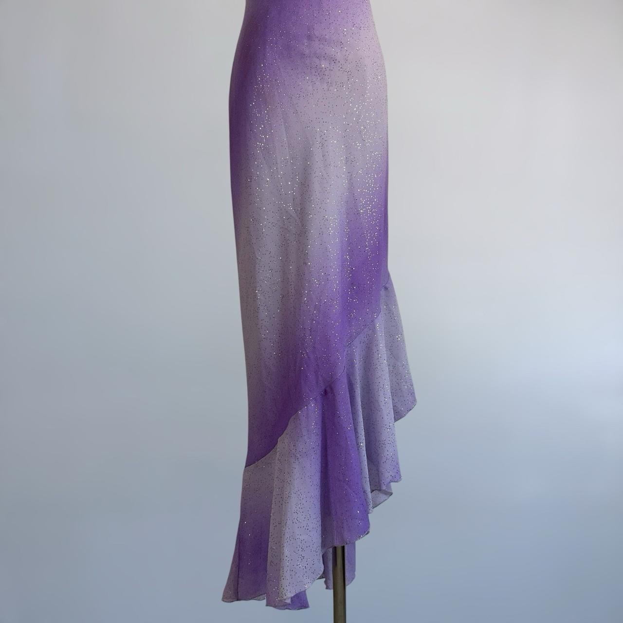 NiceVestidos-Lila-Grau Farbverlauf Pailletten Neckholder Ärmelloses bodenlanges asymmetrisches Meerjungfrauenkleid NV6179