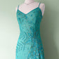 NiceVestidos--Blue delicate floral beaded short chiffon homecoming dress prom dress NV5652