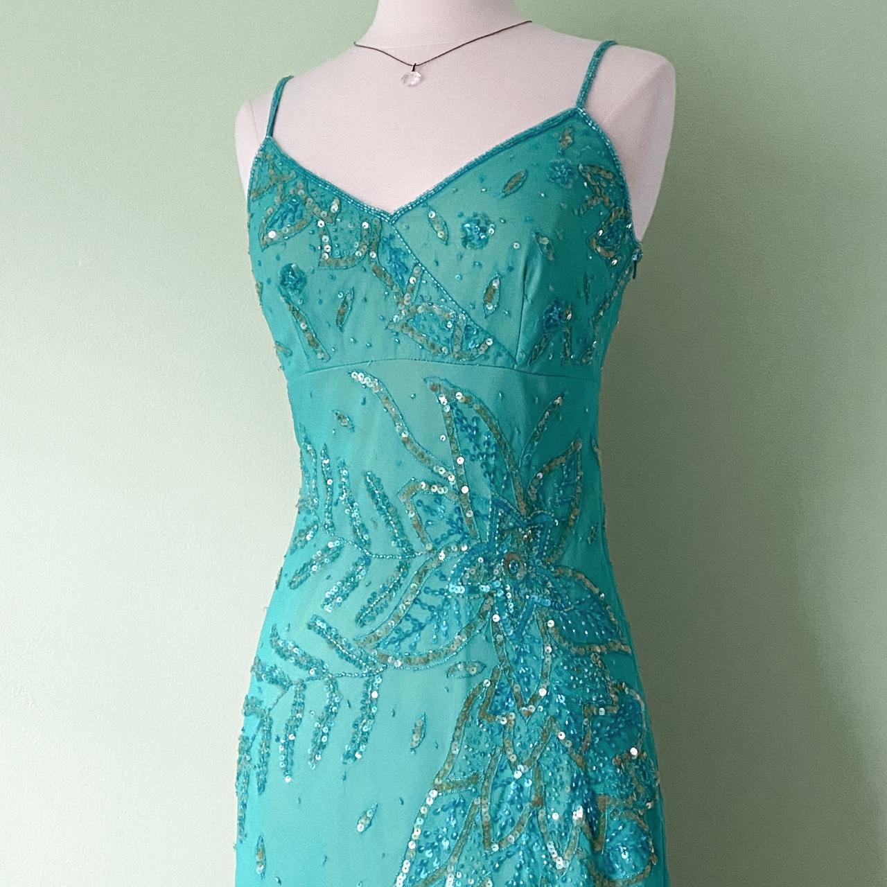 NiceVestidos--Blue delicate floral beaded short chiffon homecoming dress prom dress NV5652