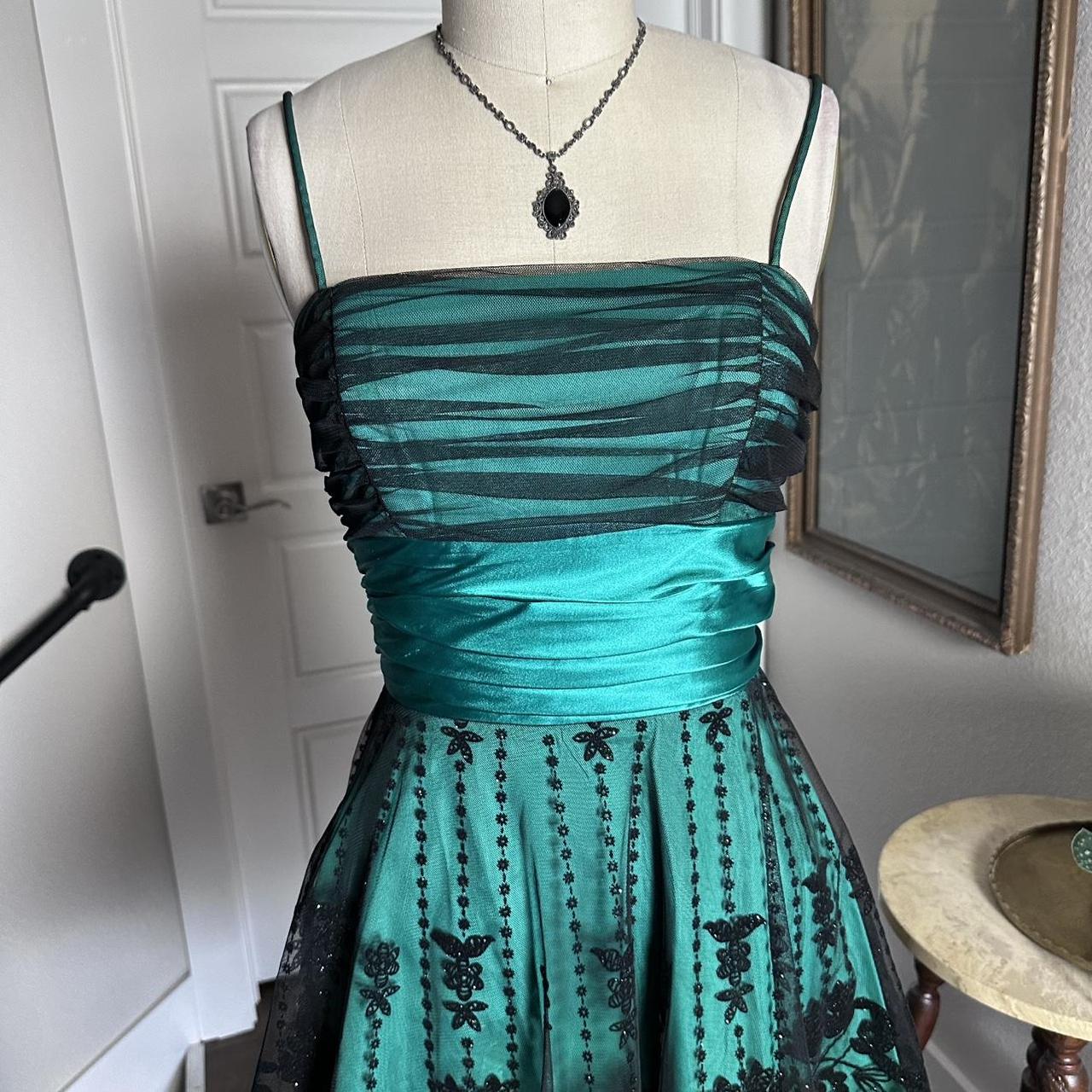 Green lace short tulle homecoming dress prom dress birthday party dress nv4666