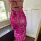 Pink Purple Gorgeous Exquisite Floral Beaded Long Chiffon Ball Gown Evening Dress Party Dress nv4613