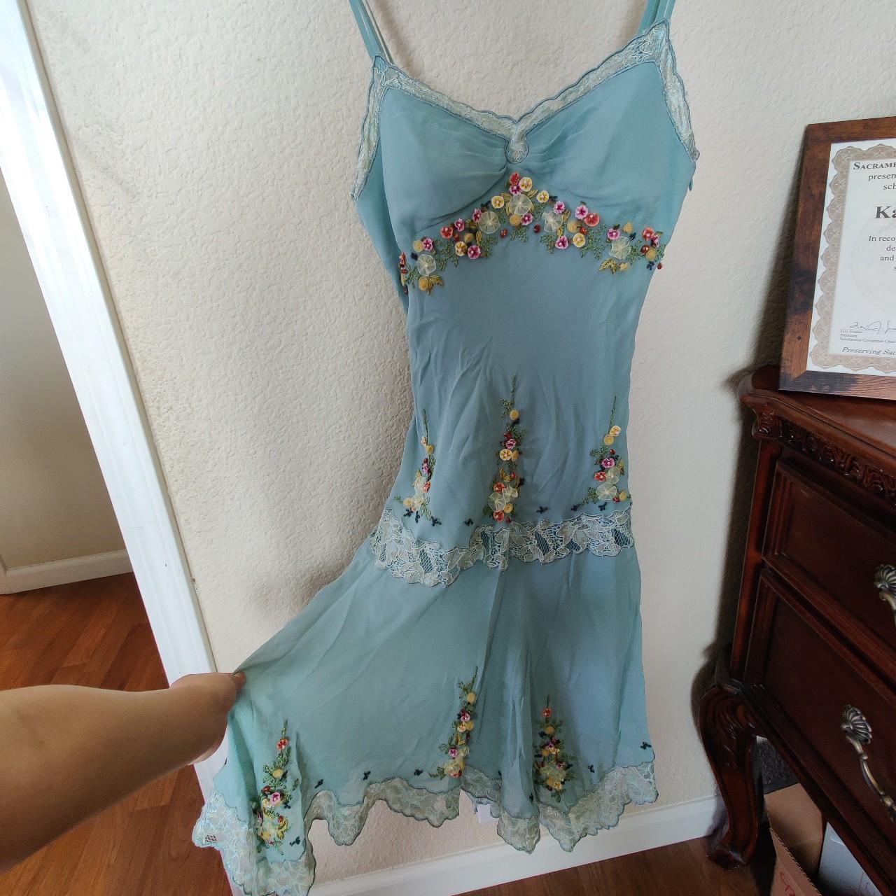 Blue Vintage Floral Short Chiffon Homecoming Dress nv4476