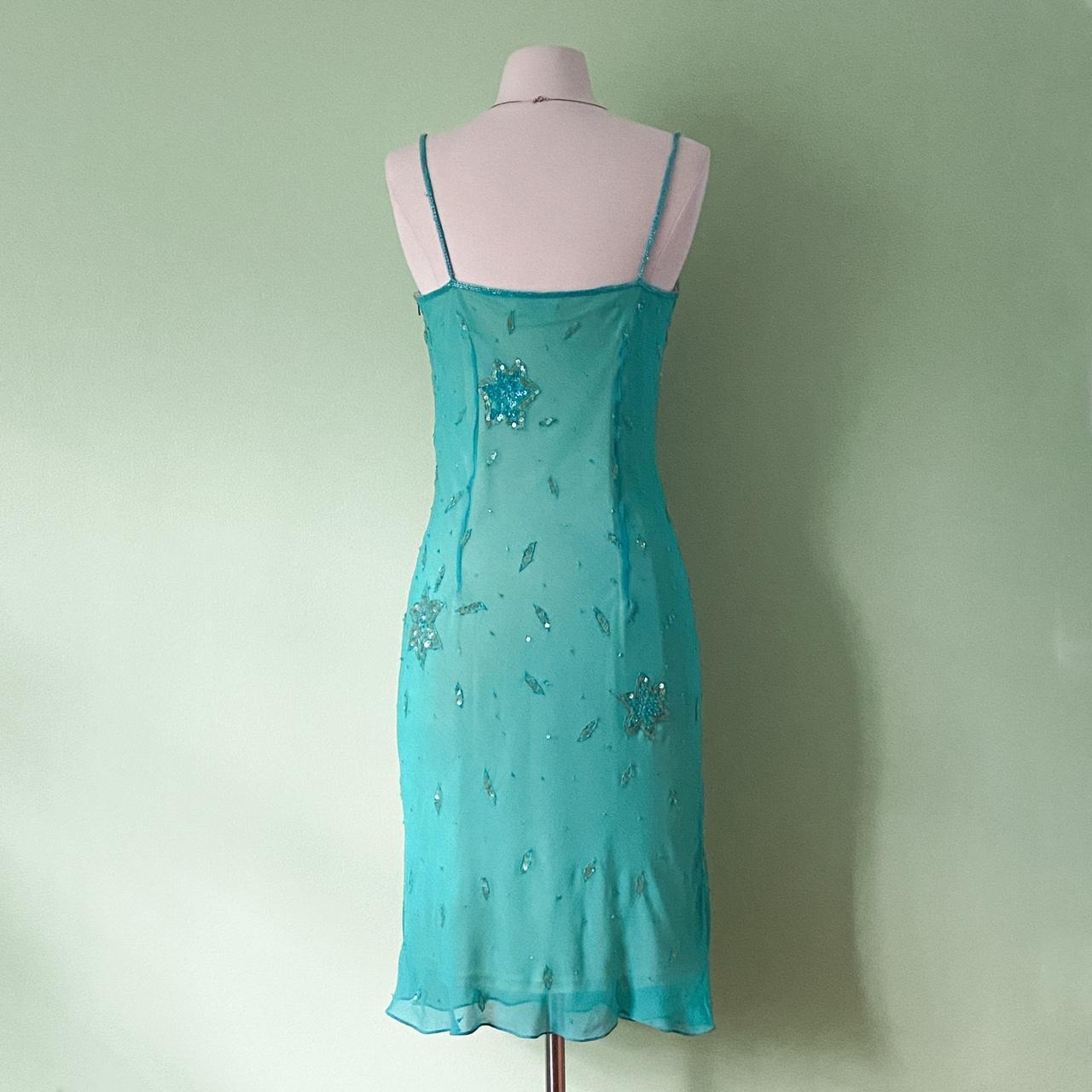 NiceVestidos--Blue delicate floral beaded short chiffon homecoming dress prom dress NV5652