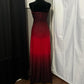 Red black shiny elegant long chiffon party dress evening gown prom dress nv4595