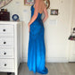 Blue Beaded Sparkling Long Fashion Prom Dress Evening Dress Party Dress nv4681