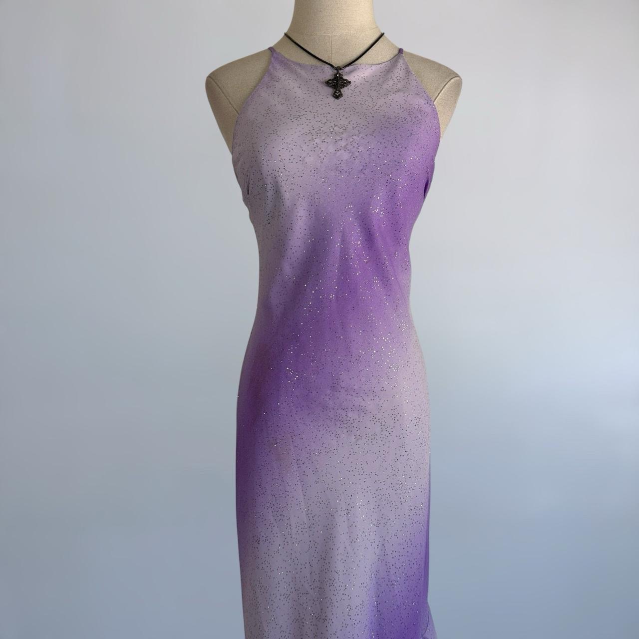 NiceVestidos-Lila-Grau Farbverlauf Pailletten Neckholder Ärmelloses bodenlanges asymmetrisches Meerjungfrauenkleid NV6179