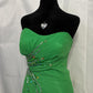 Green Beaded Off-Waist Long Chiffon Ball Gown Evening Gown Party Dress nv4603