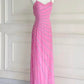 Vintage pink 90s y2k fairy boho crystal beaded embroidery sweetheart neckline long prom dress evening gown party dress nv4409