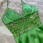 Green Beaded Shiny Elegant Long Satin Ball Gown Evening Gown Party Dress nv4562