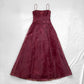 NiceVestidos-Burgundy Red Floral Dress Vintage Dress Women's Exquisite Long Tulle Ball Gown NV5646