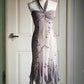 🧚🏼‍♂️Vintage y2k fairy bohemian style light pink floral beaded embroidered open back prom dress nv5410