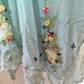 Blue Vintage Floral Short Chiffon Homecoming Dress nv4476