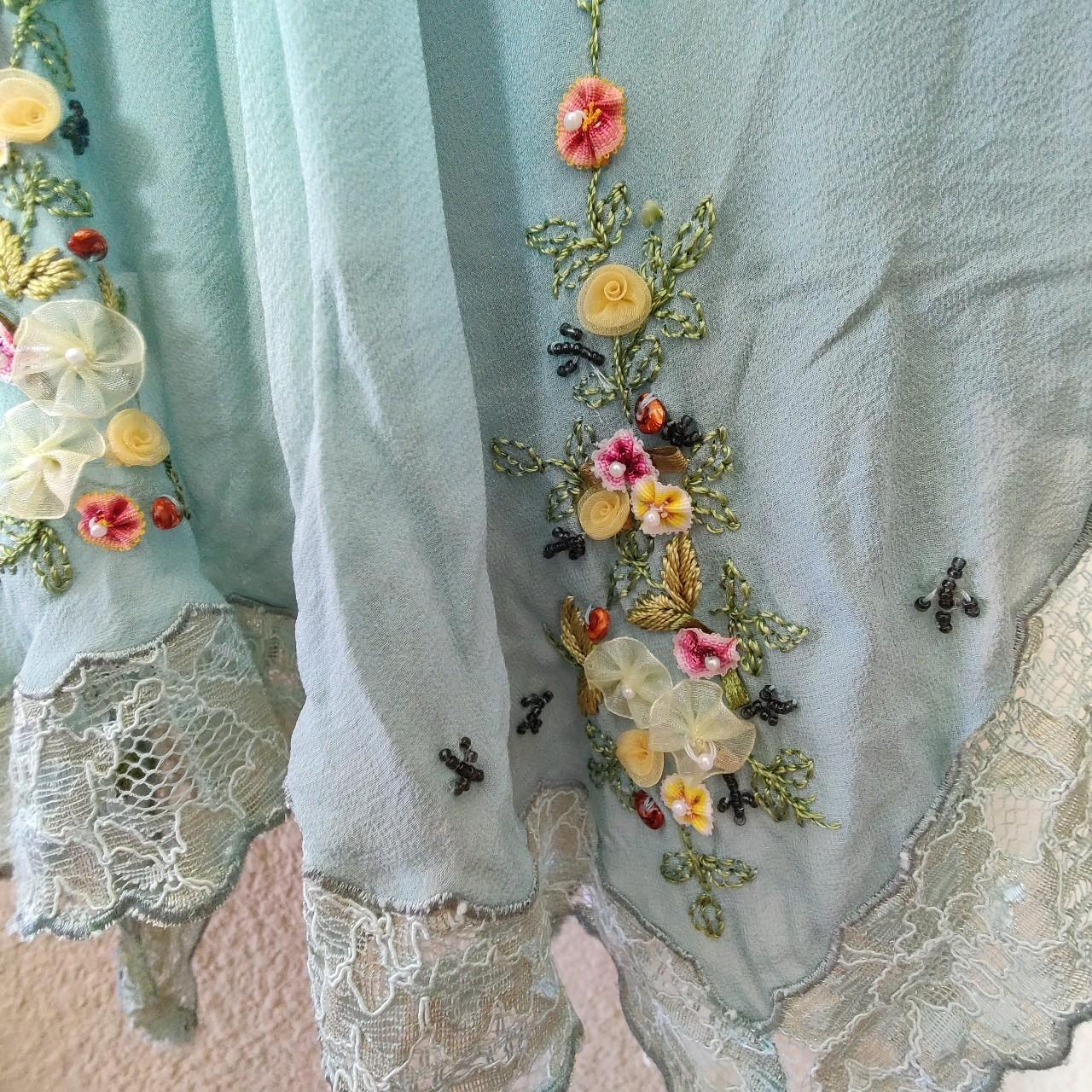 Blue Vintage Floral Short Chiffon Homecoming Dress nv4476
