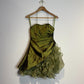 Green Fashion Homecoming Dress Short Satin Tulle Birthday Party Dress nv4616