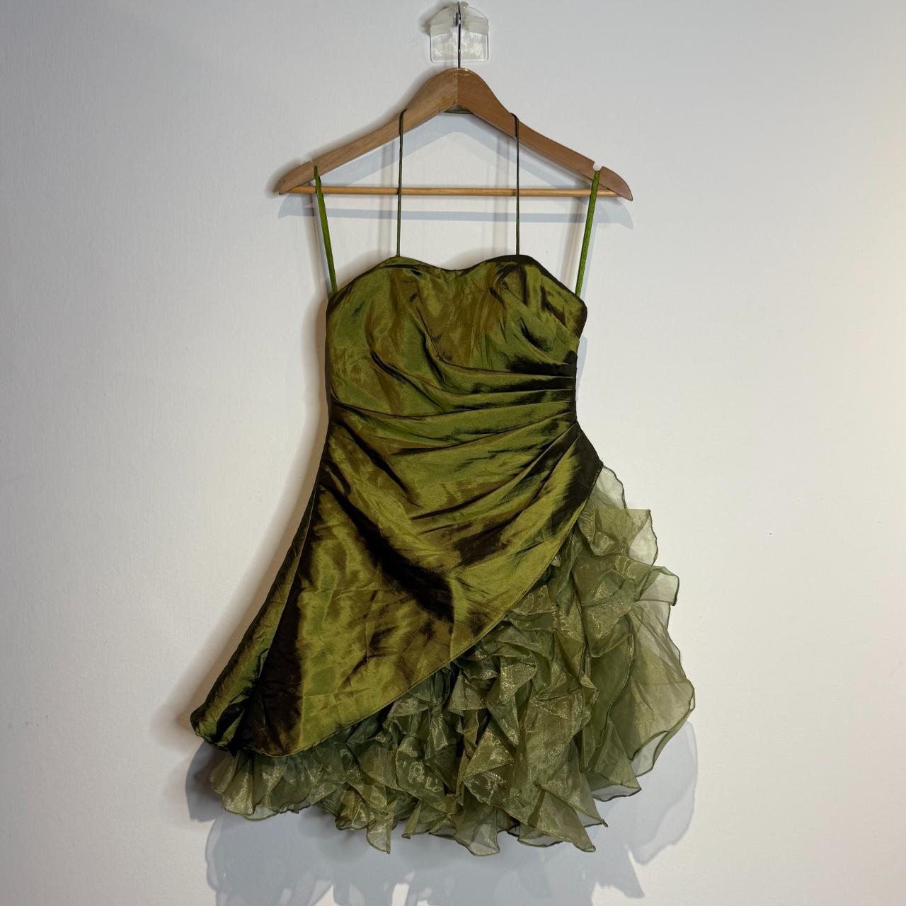 Green Fashion Homecoming Dress Short Satin Tulle Birthday Party Dress nv4616