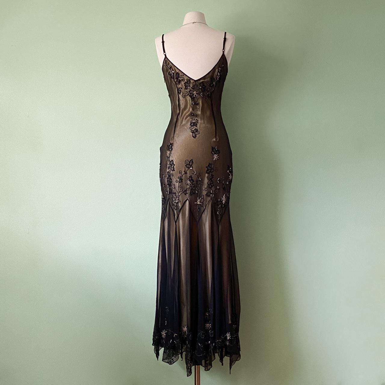 NiceVestidos--Brown vintage exquisite beaded long chiffon homecoming dress prom dress NV5655