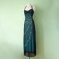 NiceVestidos--Green exquisite floral beaded long chiffon homecoming dress prom dress NV5653