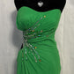 Green Beaded Off-Waist Long Chiffon Ball Gown Evening Gown Party Dress nv4603