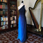 Blue retro fashion gradient elegant one shoulder long chiffon ball gown, evening dress, party dress nv3719