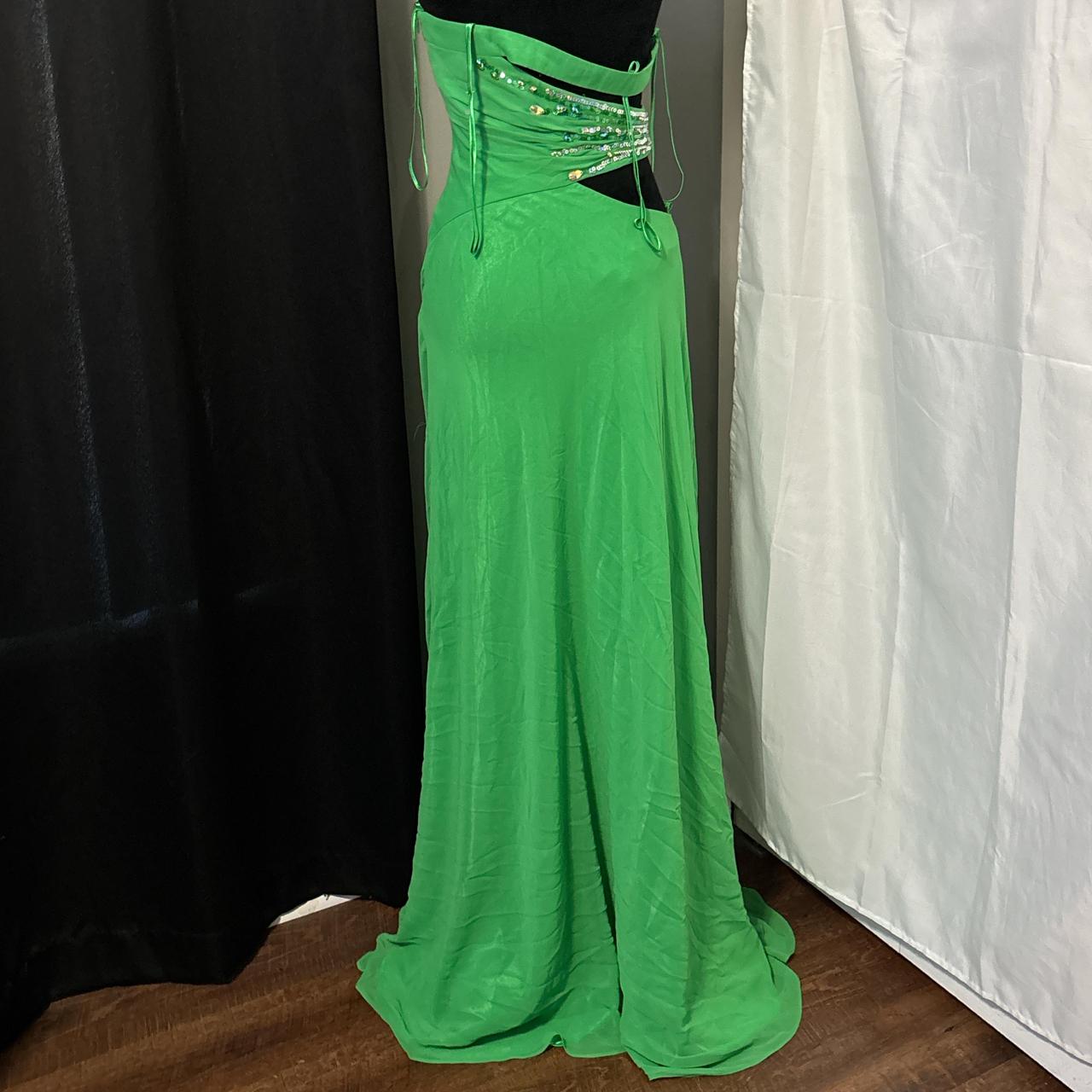 Green Beaded Off-Waist Long Chiffon Ball Gown Evening Gown Party Dress nv4603