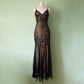 NiceVestidos--Brown vintage exquisite beaded long chiffon homecoming dress prom dress NV5655