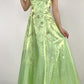 NiceVestidos-Green exquisite beaded long satin fairy gown ball gown y2k vintage dress nv5441