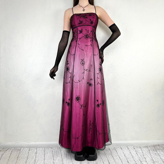 Pink Retro Fairy Exquisite Floral Short Chiffon Homecoming Dress nv5421