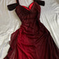 Red Gradient Shiny Elegant A-Line Long Chiffon prom dresses Evening Dress nv3407