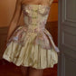 Pink vintage elegant cute short mini prom dress gold homecoming dress evening dress prom dress nv1870