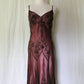 Green vintage A-line halter long chiffon dark pink prom gown, 22nd birthday party dress nv5374