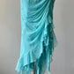 Blue exquisite beaded elegant off-shoulder mermaid slim long chiffon Prom Dress evening dress party dress nv4757