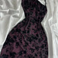 NiceVestidos-Purple/Brown Floral Short Chiffon Homecoming Dress Hoco Dress nv5490