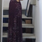 NiceVestidos--Prom Highlight Style Dark Purple Beaded Embroidery Spaghetti Strap Extra-Long Prom Dress NV5799