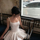 White Fashion Pearl Elegant Short Satin Homecoming Dress Prom Dress Party Dress nv4807
