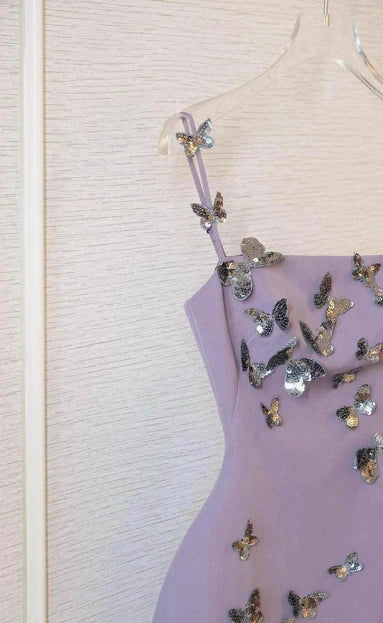 Purple Butterfly Short Homecoming Dress Birthday Party Dress nv5061